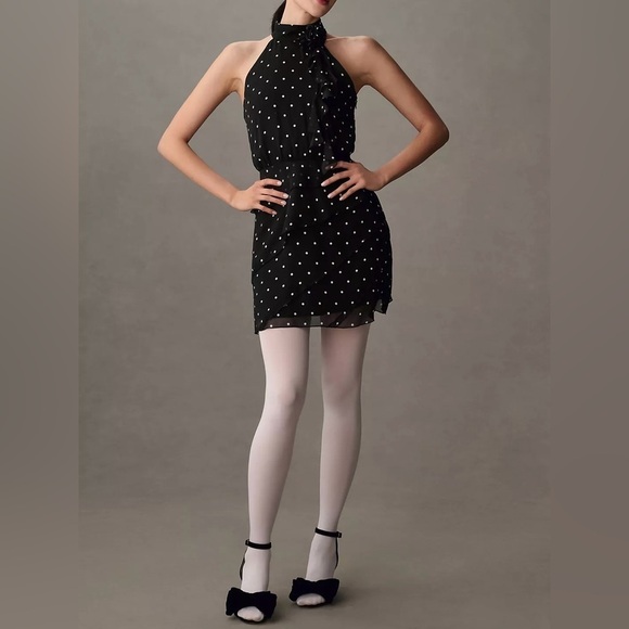 NWT Size XL - Maeve Halter Rosette Mini Dress - Picture 7 of 12